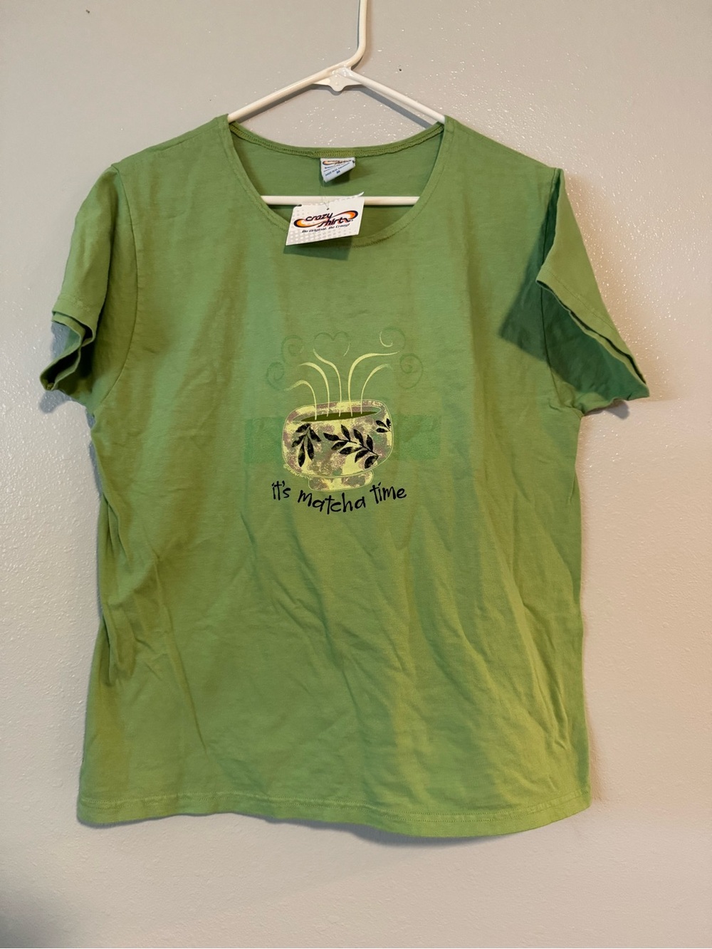NWT Crazy shirts Green "It's Matcha Time" Graphic Tee